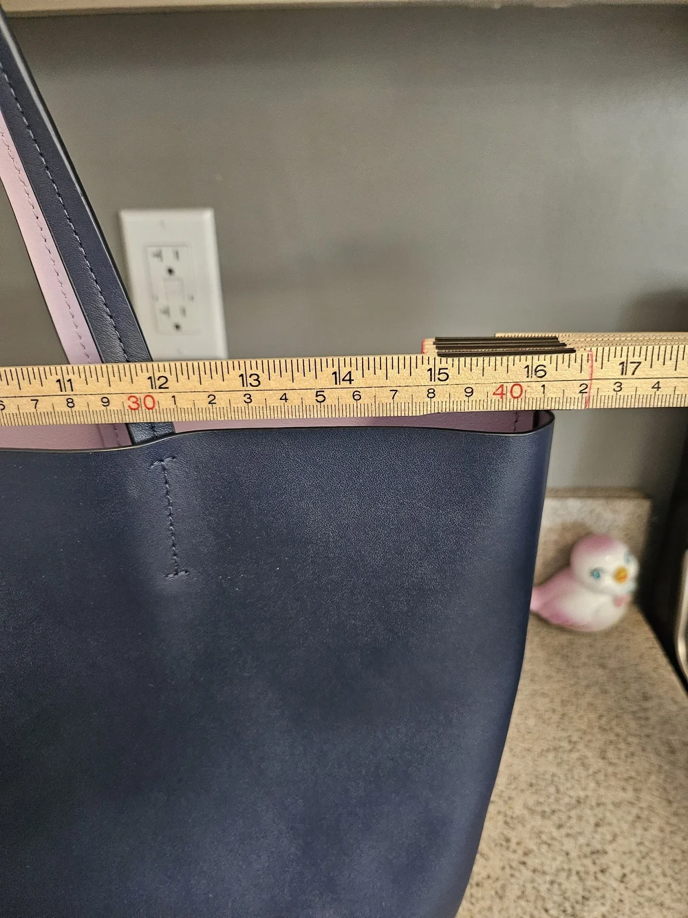 kate spade New York Navy & Pink Leather Tote with Floral Wristlet